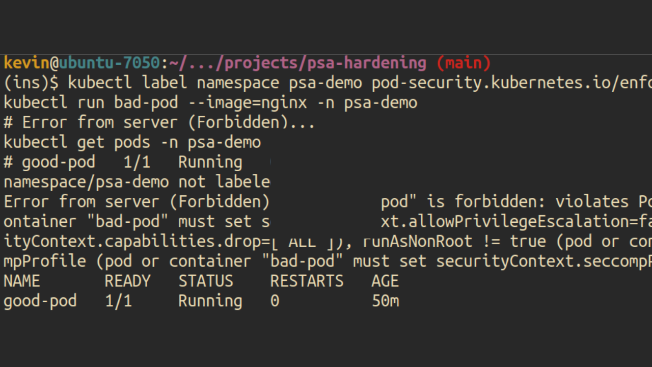 Pod Security Admission: Enforcing Restricted Mode
